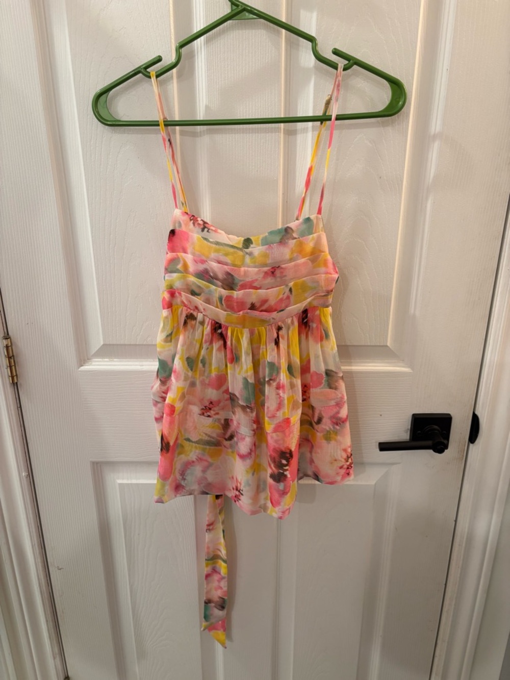 Misa Los Angeles Pink Multi Floral Tie-Back Camisole